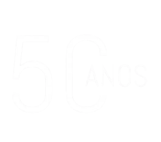 Selo comemorativo de 50 anos de atuação